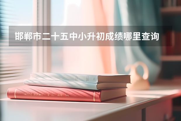 邯郸市二十五中小升初成绩哪里查询
